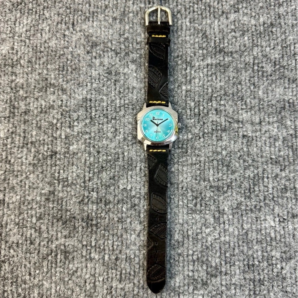 Dr Martens Sekonda Vintage Watch Teal Sunburst Dial Leather Sole Embossed Read